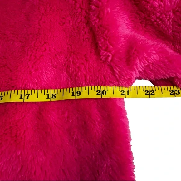 PINK Victoria's Secret Fuzzy Fleece Jacket Size XS Hot Pink Fleece Zip Up NWOT - Picture 8 of 11